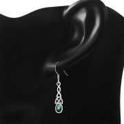 Abalone Celtic Trinity Silver Earrings - e412